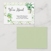 Huisplanten en Green Terrazo We hebben ons verplaa Informatiekaartje (Voorkant / Achterkant)