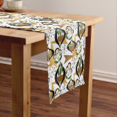 Huisplanten in Wooden Bowls | Midden-eeuw Korte Tafelloper (Voorbeeld)