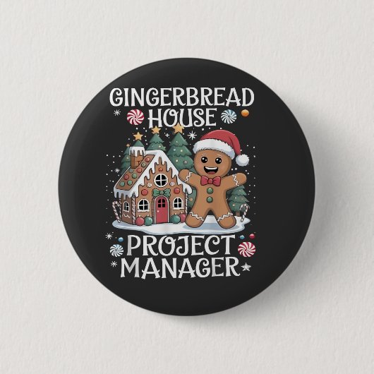 Huisprojectmanager van Sinterklaas Funny Kerstmis Ronde Button 5,7 Cm (Voorkant)