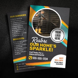 Huisreiniging met hogedrukreiniger Power Wash Serv Flyer