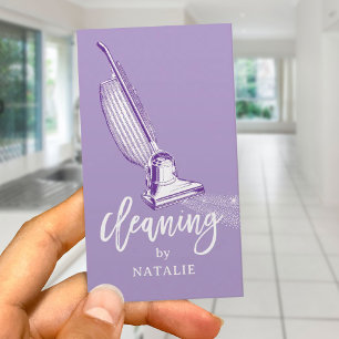 Huisreiniging Retro Stofzuiger Lavendel Visitekaartje