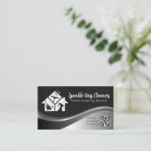 Huisreinigings pictogrammen | QR code Visitekaartje (Staand voorkant)