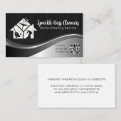 Huisreinigings pictogrammen | QR code Visitekaartje (Voorkant / Achterkant)