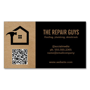 Huisreparatie   Klusjesman   Bouw   QR Code Magnetisch Visitekaartje