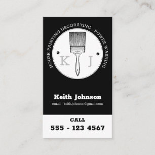 Huisschilder Power Washing Monogram Logo Zwart Visitekaartje