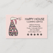 Huisschoonmaakdiensten Janitor Daisy Spray Fles Visitekaartje (Voorkant)