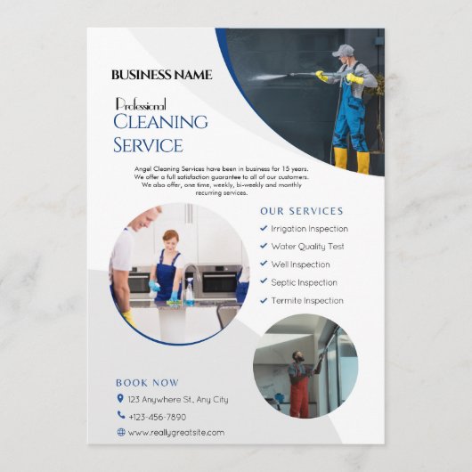 Huisschoonmaakservice Zakelijke flyers Kaart (Voorkant)