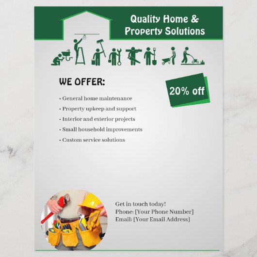Huisservices Flyer Sjabloon (Voorkant)
