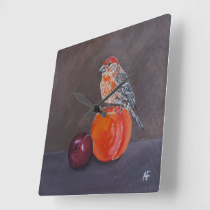 Huisvink's Middagrust Schilderij van Alfred Fox Vierkante Klok