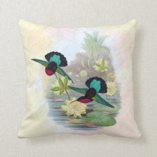 Huisvogels en waterlelies binnenshuis Pillow 16x16 Kussen