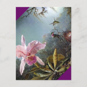 Huisvogelschilderij, orchidee, tropisch bosschilde briefkaart