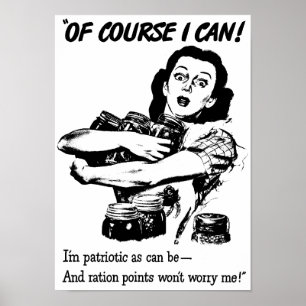 Huisvrouw redt voedseloorlog Propaganda Kunst Poster
