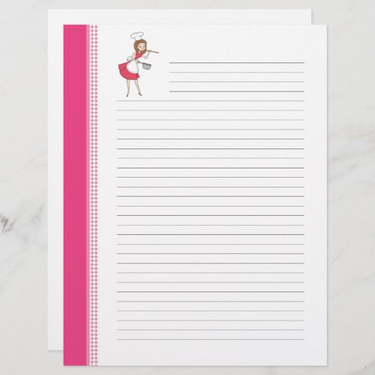 Huisvrouw Retro Art Lined Recippages (Voorkant / Achterkant)