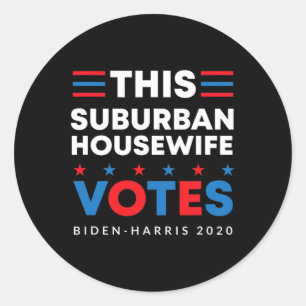 Huisvrouw stemt Biden Harris 2020 Feminis Ronde Sticker