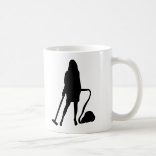huisvrouw - stofzuiger - reiniging koffiemok