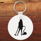 huisvrouw - stofzuiger - reiniging sleutelhanger (Voorkant)