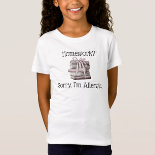 Huiswerk? Sorry, ik ben allergisch Grappig Kinder T-shirt