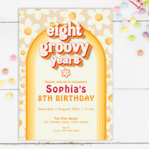 Huit ans Super 8e anniversaire Invitation Retro