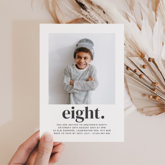 Huit Carrés Photo Invitation pour le premier anniv