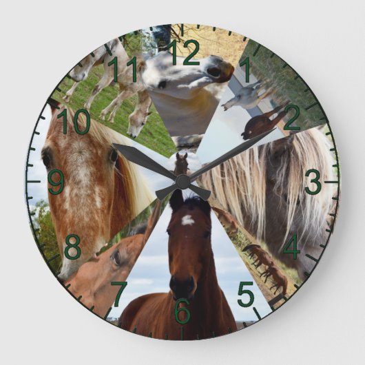 Huit chevaux triangle, horloge murale (Recto)