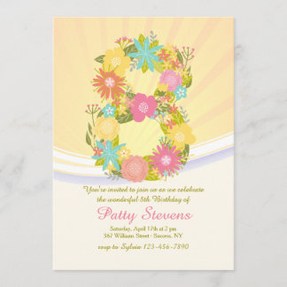 Huit Est Une Merveilleuse Invitation Anniversaire