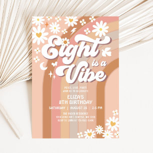 HUIT est une vibe Anniversaire Invitation Hippie A