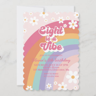 Huit est Vibe Rainbow 8th Birthday Invitation