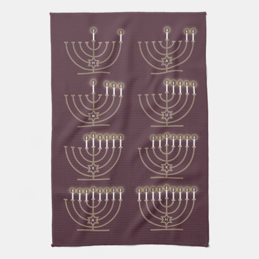 Huit Hanoukka Nights Serviette de cuisine (Vertical)