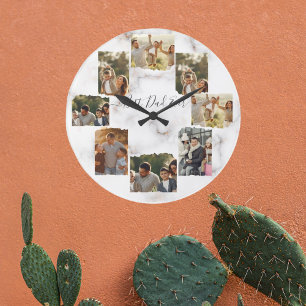 Huit Horloge murale moderne élégante en collage ph