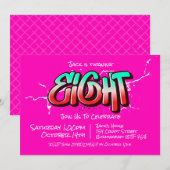 Huit Invitation Graffiti Brillante (Devant / Derrière)