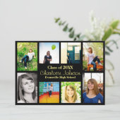 Huit/Neuf Photos Faire-part de graduation - Noir (Debout devant)