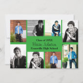 Huit/Neuf Photos Vert - Grad Faire-part (Devant)