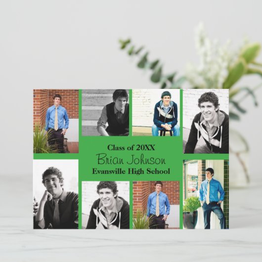 Huit/Neuf Photos Vert - Grad Faire-part (Debout devant)