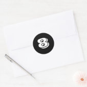 Huit petits stickers ronds à numéro noir par Janz (Enveloppe)
