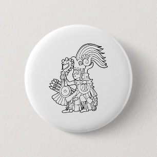 Huitzilopochtli Aztec God Aztec Mythology Mayan Su Ronde Button 5,7 Cm