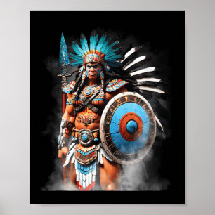 Huitzilopochtli Azteekse zon en oorlog god Tenocht Poster