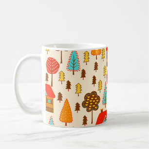 Huizen Bos  Naadloos Patroon Koffiemok