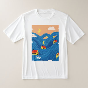 Huizen en boten t-shirt
