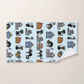 huizen en katten bad handdoek (Handdoek)