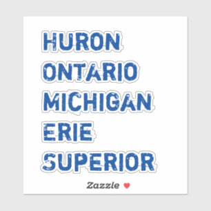 HUIZEN Huron Ontario Michigan Erie Superior Meren Sticker