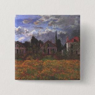 Huizen in Argenteuil - Claude Monet - 1873 Vierkante Button 5,1 Cm