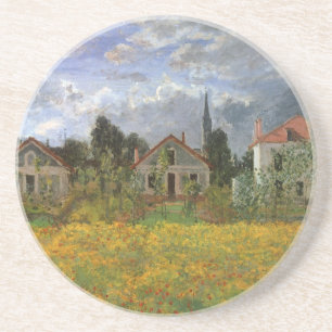 Huizen in Argenteuil door Claude Monet Zandsteen Onderzetter