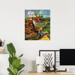 Huizen in Auvers van Vincent van Gogh Poster
