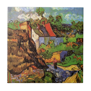 Huizen in Auvers van Vincent van Gogh Tegeltje