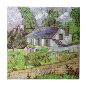 Huizen in Auvers van Vincent van Gogh Tegeltje