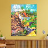 Huizen in Auvers, Vincent van Gogh Canvas Afdruk (Insitu (Woonkamer))