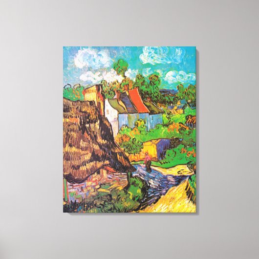 Huizen in Auvers, Vincent van Gogh Canvas Afdruk (Voorkant)