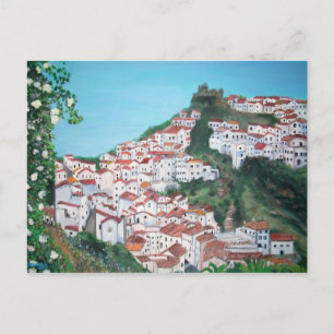 Huizen in het dorp Casares, Briefkaart Malaga