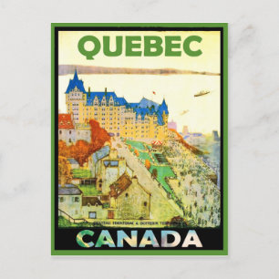 Huizen in Quebec, Canada, vintage reis Briefkaart