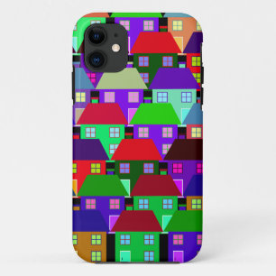 HUIZEN KLEURRIJK THUIS GEMEENSCHAP iPhone 11 HOESJE